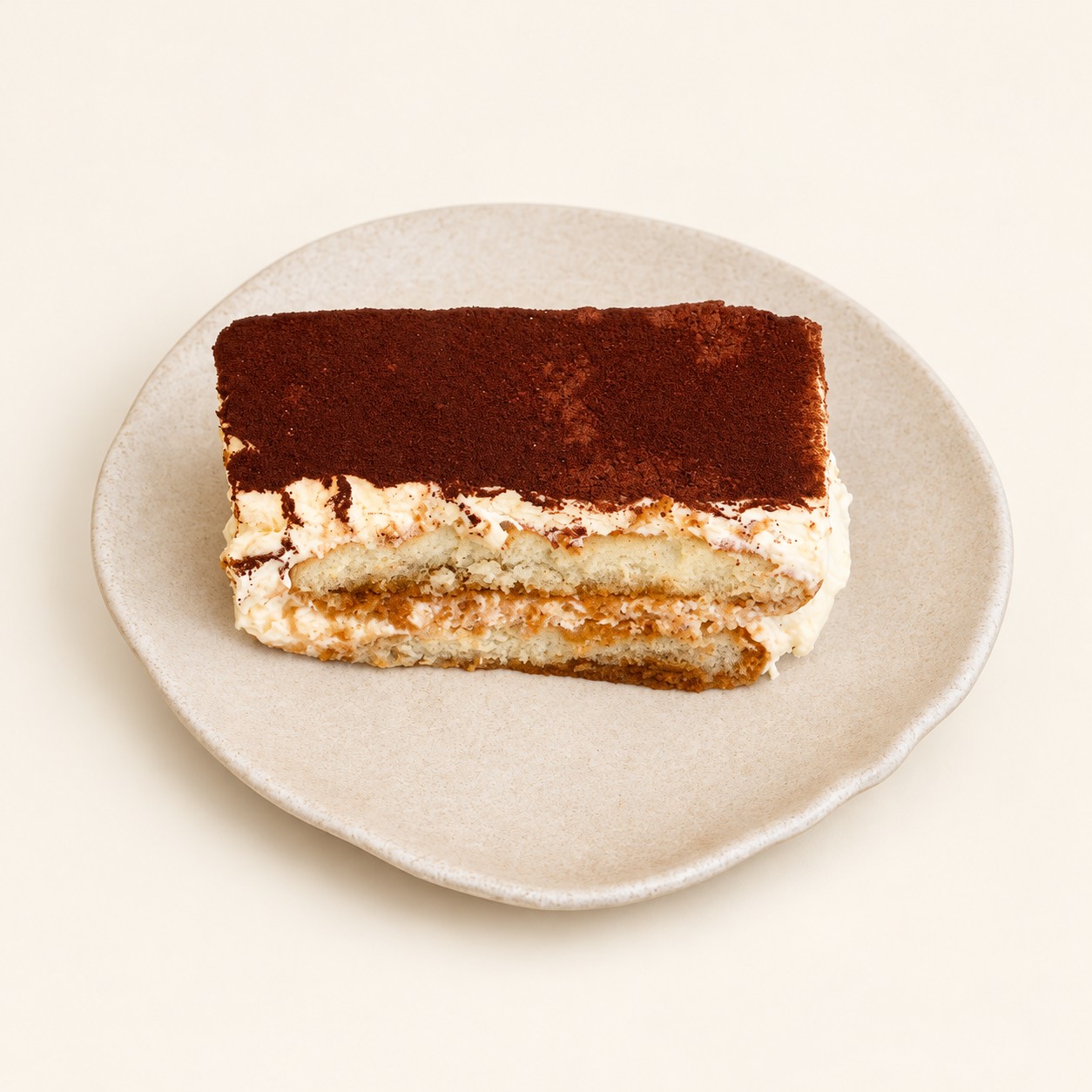 Tiramisu Clasic Mi Sù, cu straturi de cremă și topping de cacao